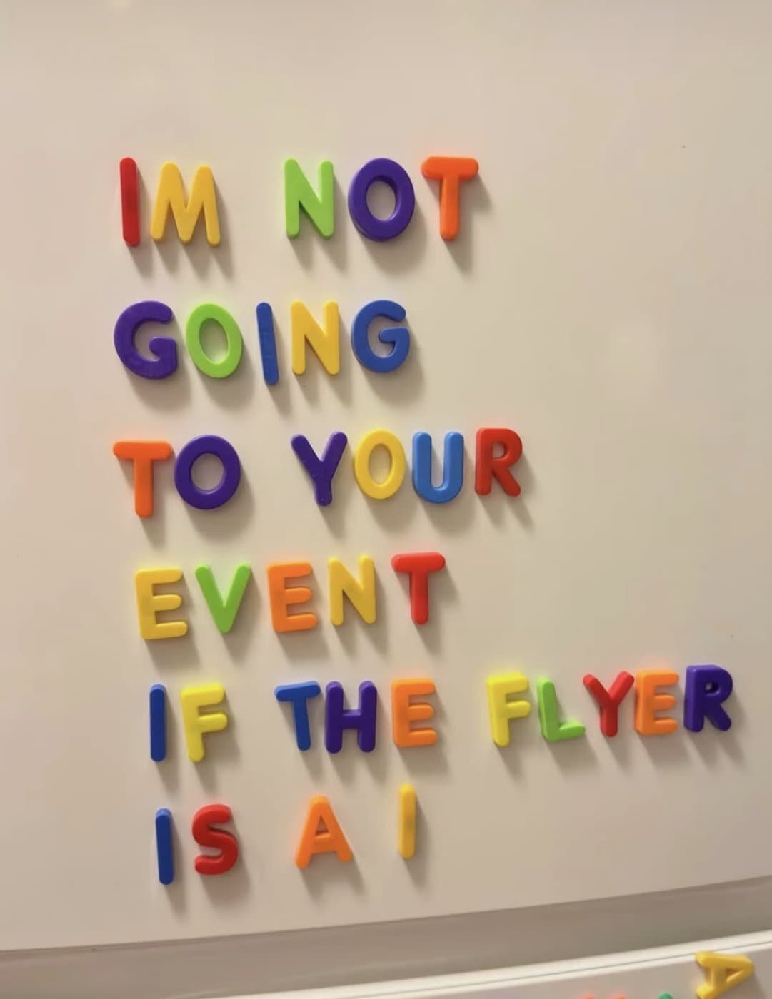 What Atlanta Media promotional flyer spelled out in colorful magnet letters